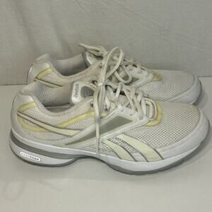 Reebok Easy Tone Inspire Walking Shoes Womens Sz 9 White Silver Toning